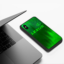 Чехол iPhone XS Max матовый Lexus - green gradient посередине, цвет: 3D-черный — фото 2