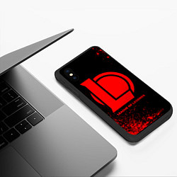 Чехол iPhone XS Max матовый League of Legends - red gradient, цвет: 3D-черный — фото 2