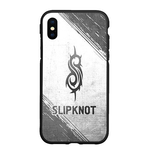 Чехол iPhone XS Max матовый Slipknot - white gradient / 3D-Черный – фото 1