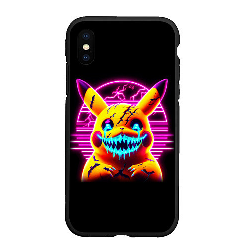 Чехол iPhone XS Max матовый Terrible Pikachu - halloween fantasy / 3D-Черный – фото 1