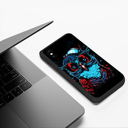 Чехол iPhone XS Max матовый Умная совушка, цвет: 3D-черный — фото 2