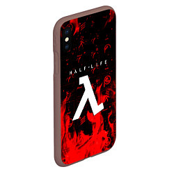 Чехол iPhone XS Max матовый Half life fire, цвет: 3D-коричневый — фото 2