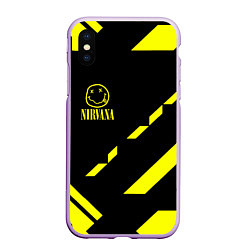 Чехол iPhone XS Max матовый Nirvana geometry yellow