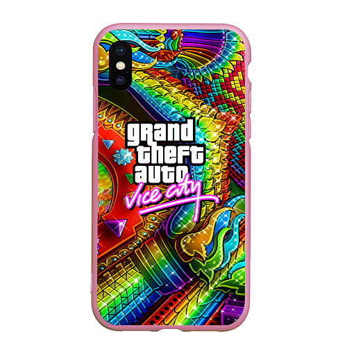 Чехол iPhone XS Max матовый GTA casino steel / 3D-Розовый – фото 1