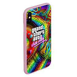 Чехол iPhone XS Max матовый GTA casino steel, цвет: 3D-розовый — фото 2