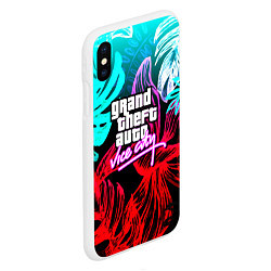 Чехол iPhone XS Max матовый GTA vice city tropic, цвет: 3D-белый — фото 2