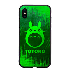 Чехол iPhone XS Max матовый Totoro - green gradient