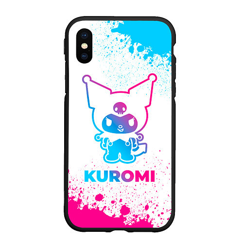 Чехол iPhone XS Max матовый Kuromi neon gradient style / 3D-Черный – фото 1