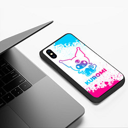 Чехол iPhone XS Max матовый Kuromi neon gradient style, цвет: 3D-черный — фото 2