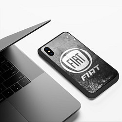 Чехол iPhone XS Max матовый Fiat - grey gradient, цвет: 3D-черный — фото 2