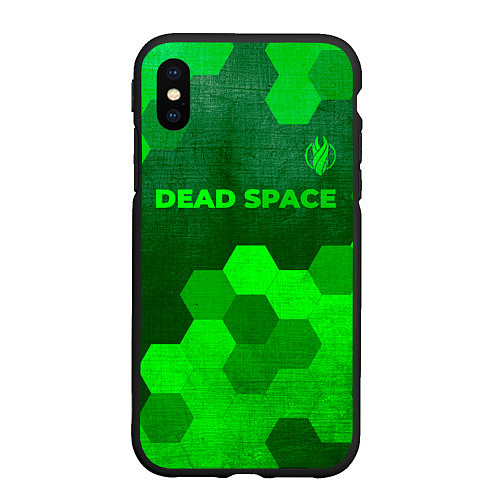 Чехол iPhone XS Max матовый Dead Space - green gradient посередине / 3D-Черный – фото 1