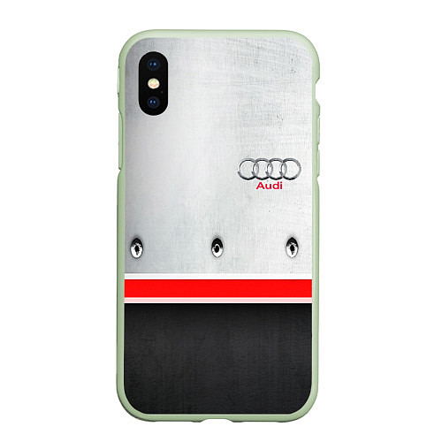 Чехол iPhone XS Max матовый Audi metal sport / 3D-Салатовый – фото 1