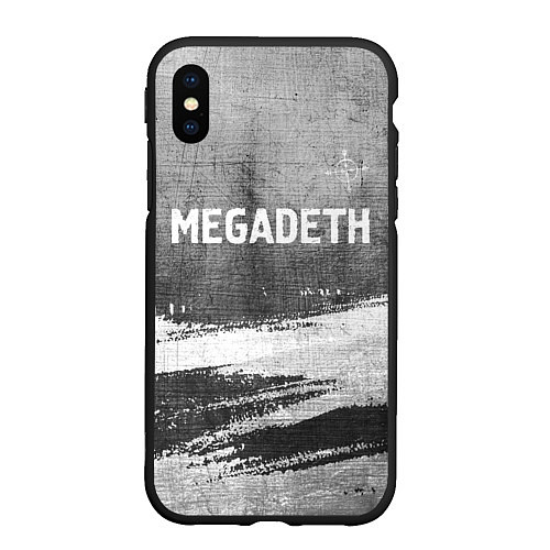 Чехол iPhone XS Max матовый Megadeth - grey gradient посередине / 3D-Черный – фото 1