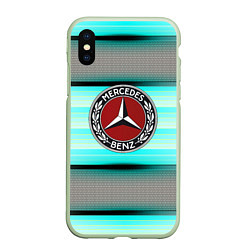 Чехол iPhone XS Max матовый Mercedes benz текстура карбон