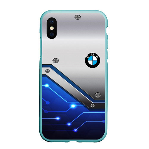 Чехол iPhone XS Max матовый BMW geometry nano / 3D-Мятный – фото 1