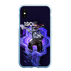 Чехол iPhone XS Max матовый Iso Valorant, цвет: 3D-голубой