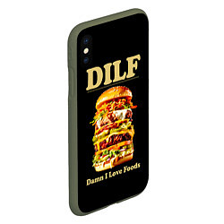 Чехол iPhone XS Max матовый DILF - damn I love foods, цвет: 3D-темно-зеленый — фото 2