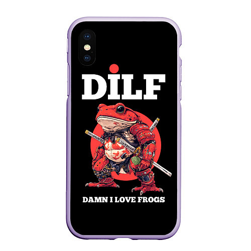 Чехол iPhone XS Max матовый DILF - damn I love frogs / 3D-Светло-сиреневый – фото 1