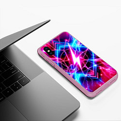 Чехол iPhone XS Max матовый Lightning - neon fantasy, цвет: 3D-розовый — фото 2