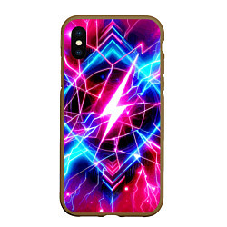 Чехол iPhone XS Max матовый Lightning - neon fantasy, цвет: 3D-коричневый