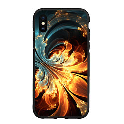 Чехол iPhone XS Max матовый Абстрактный фрактал, цвет: 3D-черный