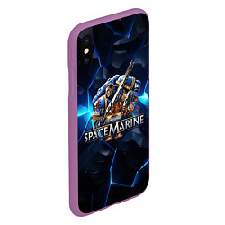 Чехол iPhone XS Max матовый Captain Titus Warhammer 40000 space marine 2, цвет: 3D-фиолетовый — фото 2