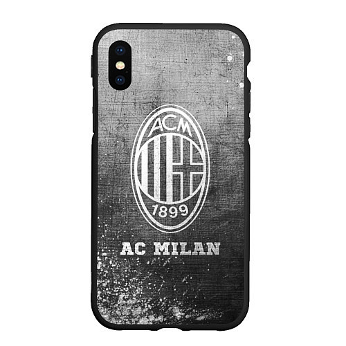 Чехол iPhone XS Max матовый AC Milan - grey gradient / 3D-Черный – фото 1