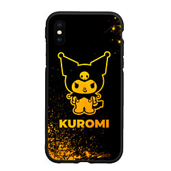 Чехол iPhone XS Max матовый Kuromi - gold gradient