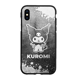 Чехол iPhone XS Max матовый Kuromi - grey gradient, цвет: 3D-черный