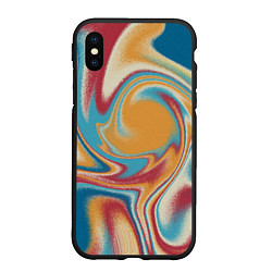 Чехол iPhone XS Max матовый Абстракция цветные вихри