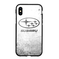 Чехол iPhone XS Max матовый Subaru - white gradient, цвет: 3D-черный