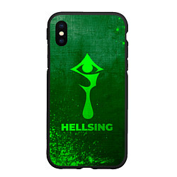 Чехол iPhone XS Max матовый Hellsing - green gradient