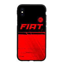 Чехол iPhone XS Max матовый Fiat - red gradient посередине, цвет: 3D-черный