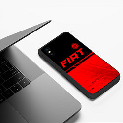 Чехол iPhone XS Max матовый Fiat - red gradient посередине, цвет: 3D-черный — фото 2