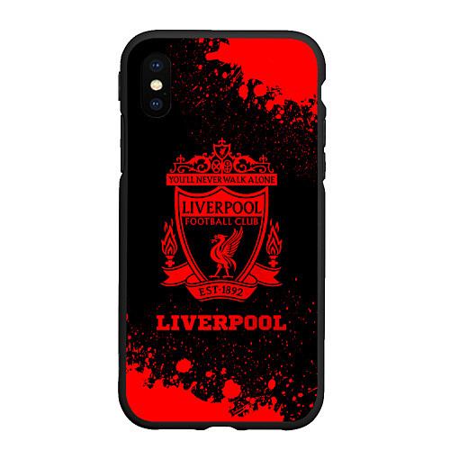 Чехол iPhone XS Max матовый Liverpool - red gradient / 3D-Черный – фото 1