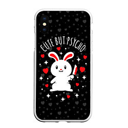 Чехол iPhone XS Max матовый Cute but psycho bunny