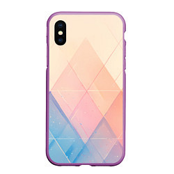 Чехол iPhone XS Max матовый Abstract art - triangle, цвет: 3D-фиолетовый