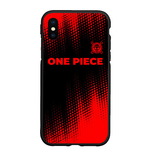 Чехол iPhone XS Max матовый One Piece - red gradient посередине / 3D-Черный – фото 1