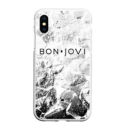 Чехол iPhone XS Max матовый Bon Jovi white graphite, цвет: 3D-белый