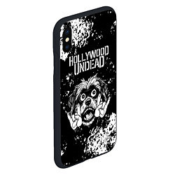 Чехол iPhone XS Max матовый Hollywood Undead рок пес, цвет: 3D-черный — фото 2