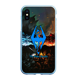 Чехол iPhone XS Max матовый Skyrim драконы