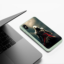 Чехол iPhone XS Max матовый Assassins creed 2, цвет: 3D-салатовый — фото 2