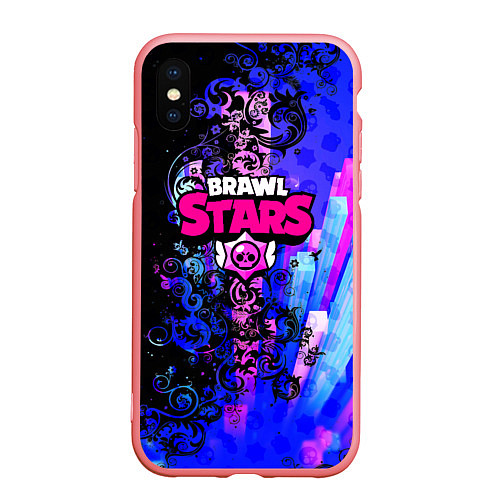 Чехол iPhone XS Max матовый Brawl stars neon abstraction / 3D-Баблгам – фото 1