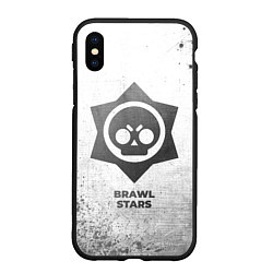 Чехол iPhone XS Max матовый Brawl Stars - white gradient, цвет: 3D-черный