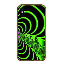 Чехол iPhone XS Max матовый Оптические иллюзии абстракция, цвет: 3D-коричневый