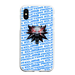 Чехол iPhone XS Max матовый Kojima x witcher, цвет: 3D-белый