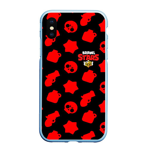 Чехол iPhone XS Max матовый Brawl stars logo / 3D-Голубой – фото 1