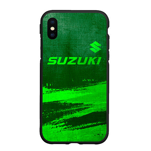 Чехол iPhone XS Max матовый Suzuki - green gradient посередине / 3D-Черный – фото 1