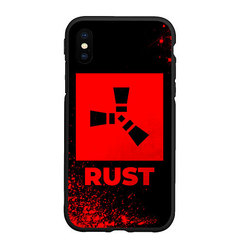 Чехол iPhone XS Max матовый Rust - red gradient / 3D-Черный – фото 1