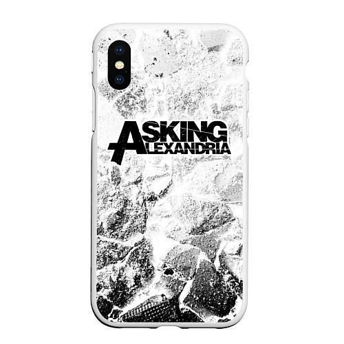 Чехол iPhone XS Max матовый Asking Alexandria white graphite / 3D-Белый – фото 1